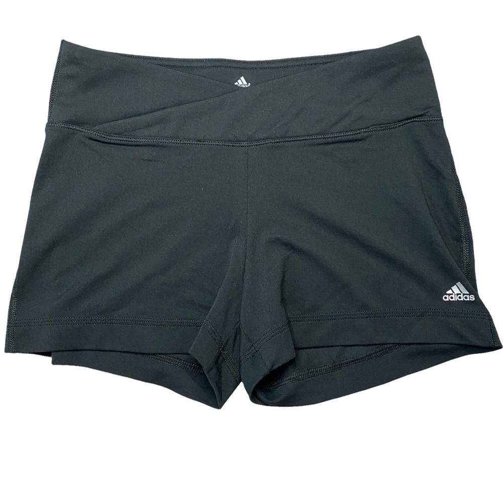 Adidas Women's Black Spandex Shorts with Cinched V-cut waistline (Size: 4)